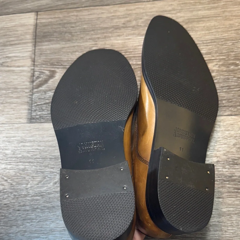 Johnston&Morphy Brown Leather buckle Shoes size 11 medium (j177)